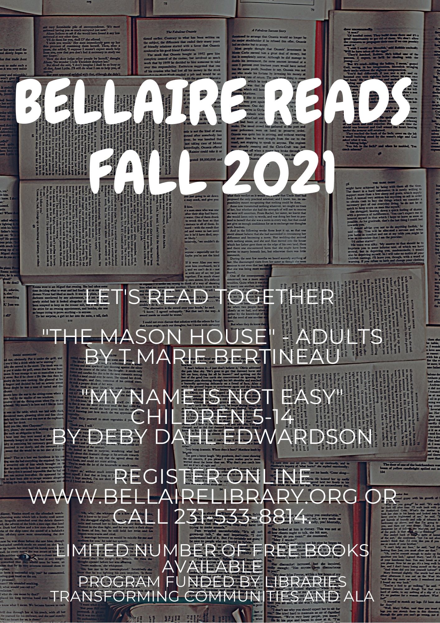 Bellaire Reads Fall 2021 Tuesday, September 14, 2021, 1200 AM